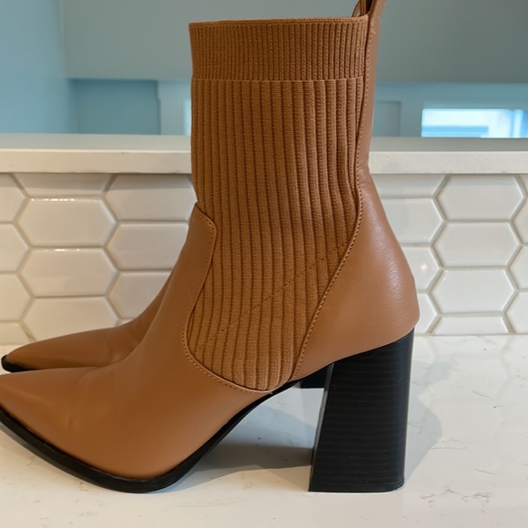 Open Edit “Rafael” Pointed Toe Bootie (Tan Mocha) - Picture 4 of 4